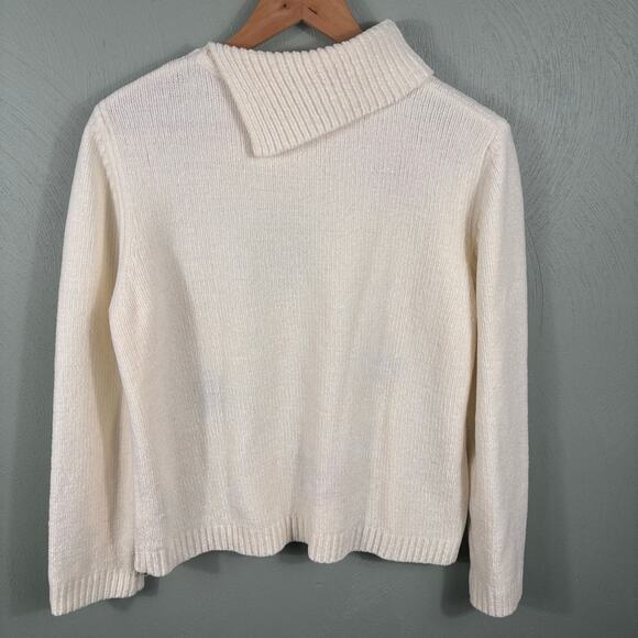 Alfred Dunner Women's Size XL Petite Turtle Neck Floral Embroidered Knit Sweater - Picture 8 of 9